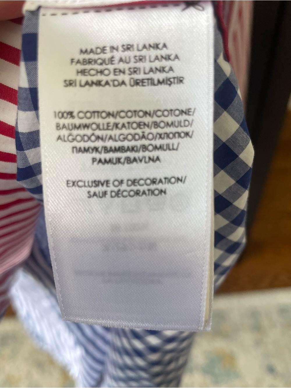 Ralph Lauren Red & Blue Vertical Stripe Button-Down Shirt with White Collar - Picture 5 of 6